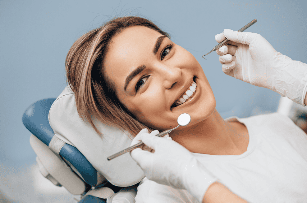 Patient receiving professional dental cleaning and exam at Littleton Family Dental in Littleton Colorado